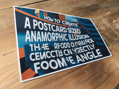 How to create a postcard-sized anamorphic illusion that reads correctly from one angle