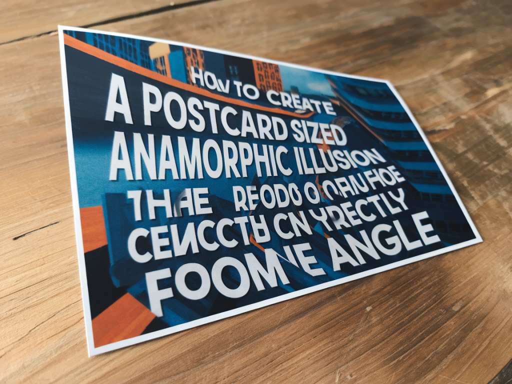 How to create a postcard-sized anamorphic illusion that reads correctly from one angle
