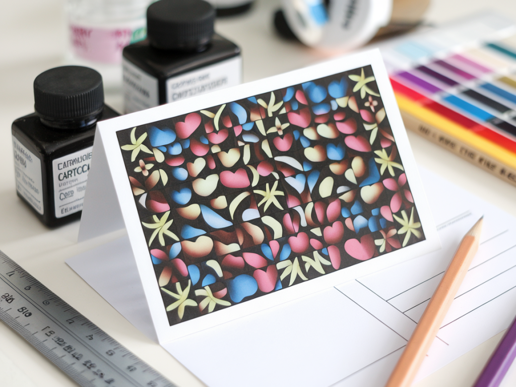 How to design a one-sheet lenticular illusion for a postcard using household inks