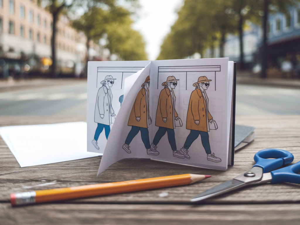 How can I make a postcard-sized flipbook that reads smoothly with just three materials?
