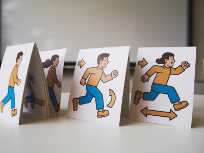 How to design a three-card flipbook that teaches timing and character motion to beginners