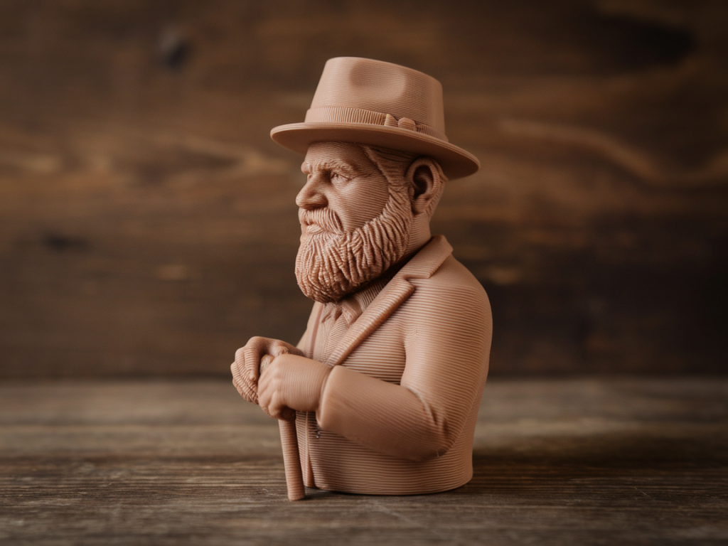 Which cheap 3d printer filaments hold fine detail for pocket sculptures and how to finish them